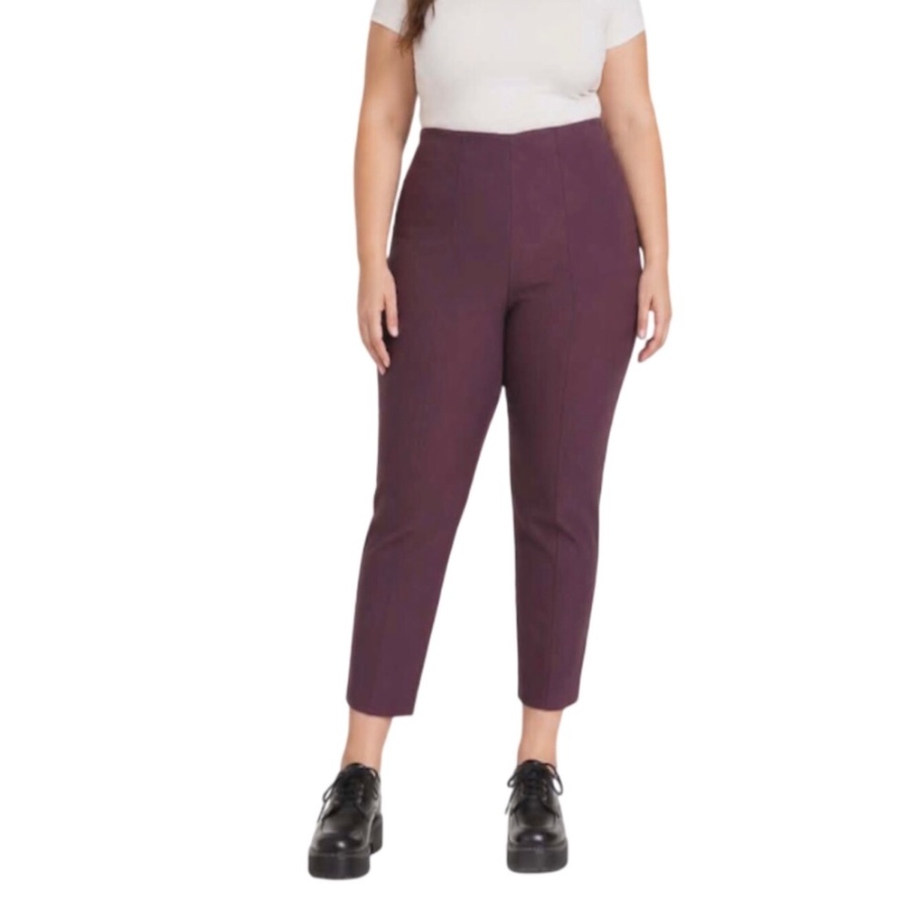Vince Seamed Front Leggings Split Ankle Trouser Seamed Back Side Zip Size XXL